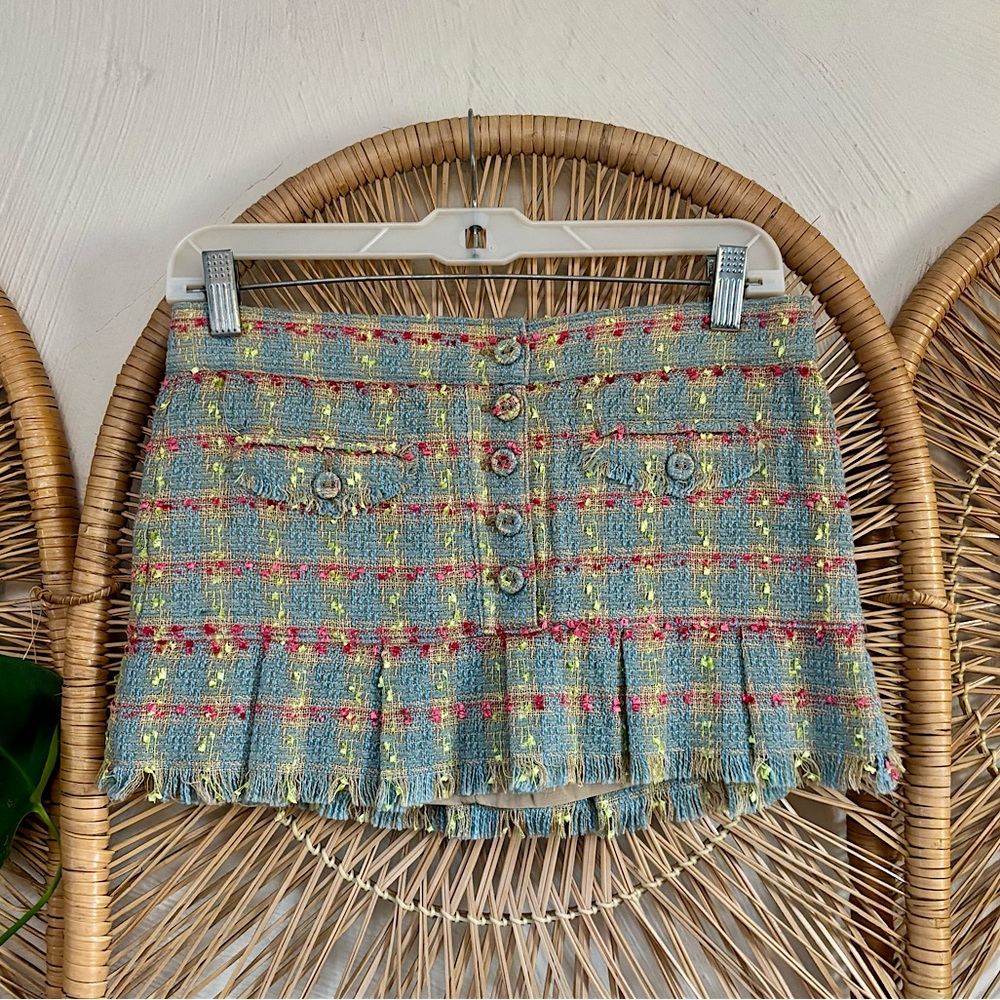 Vintage Abercrombie Plaid Tweed Mini Skirt